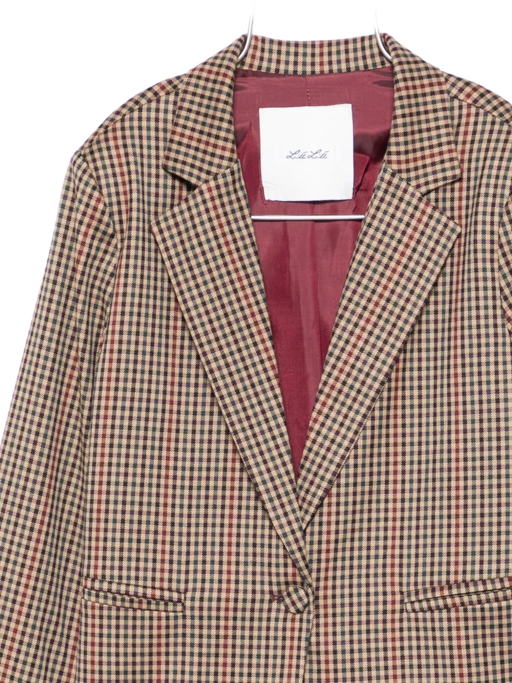 Miss Grant Checked Single-breasted Blazer In Brown