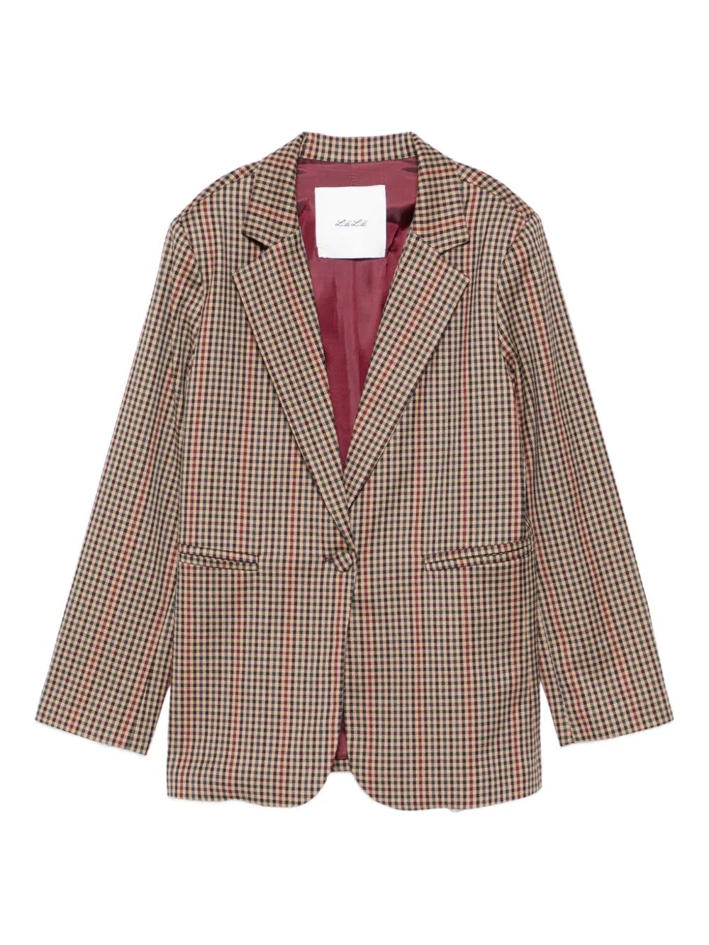 Miss Grant Kids checked single-breasted blazer | Neutrals | Image 1