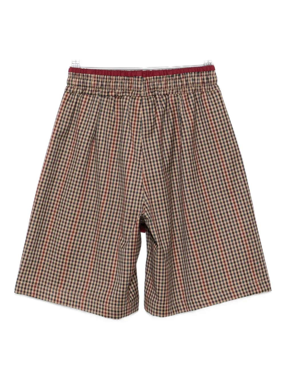 Miss Grant Checked Drawstring Casual Shorts In Brown