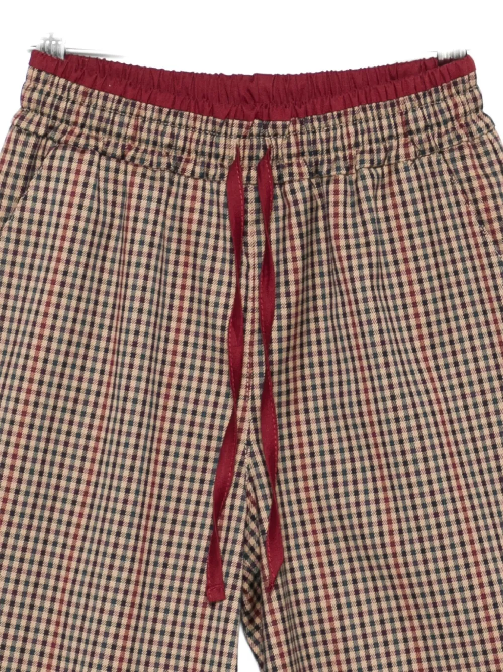 Miss Grant Checked Drawstring Casual Shorts In Brown