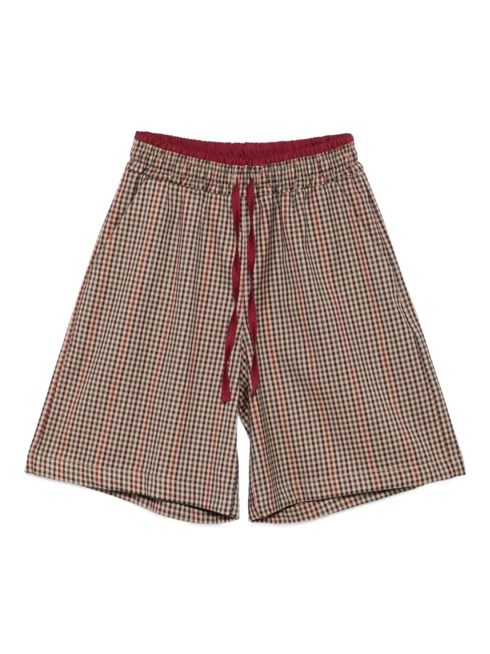 Miss Grant Kids checked drawstring casual shorts - ブラウン Miss Grant Kids checked drawstring casual shorts - ブラウン