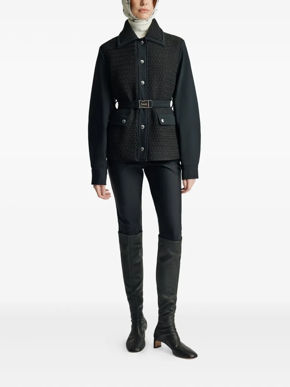 Fusalp Diamara Belted Bomber Jacket In Black