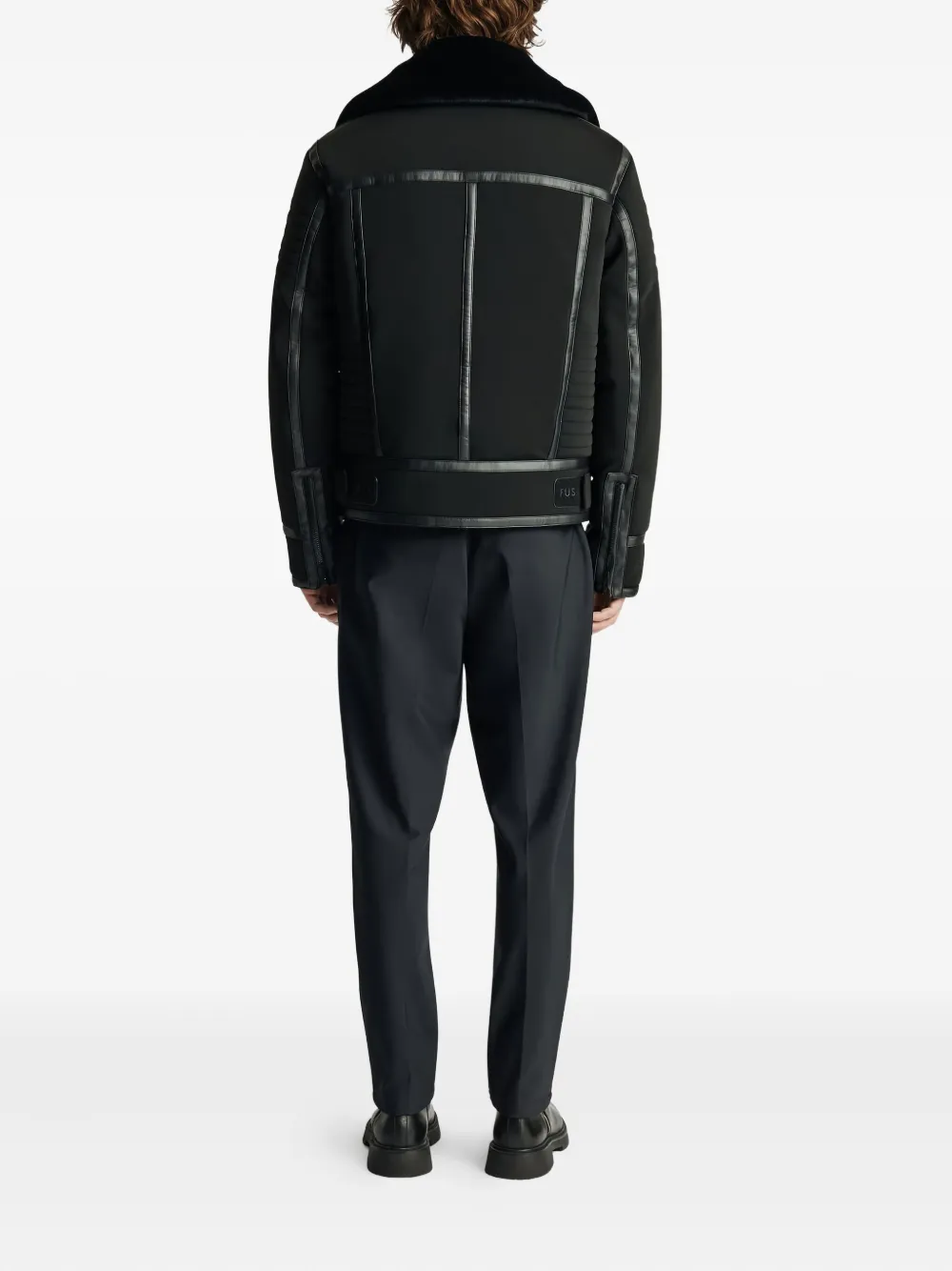 Leather-Trimmed Bomber Jacket