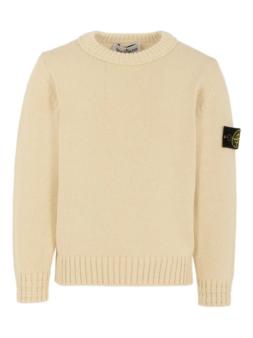 Stone Island Junior logo-patch crew-neck sweater - ニュートラル Stone Island Junior logo-patch crew-neck sweater - ニュートラル
