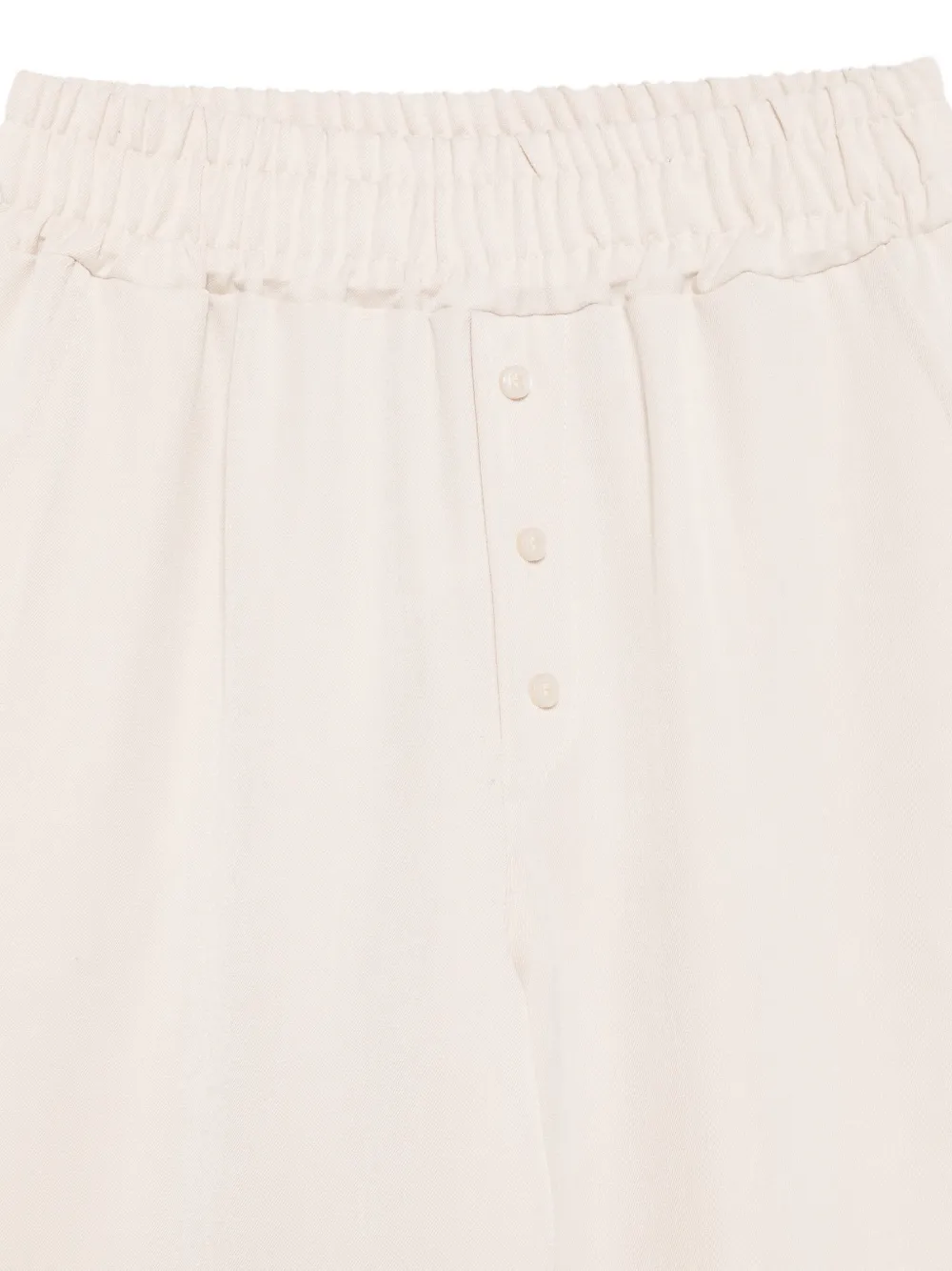 Miss Grant Elastic-waist Button-front Trousers In Neutral