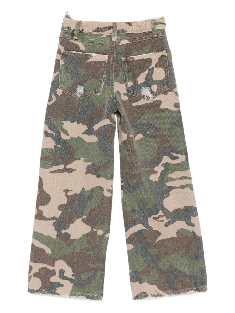 Miss Grant Camouflage Embellished Casual Trousers In Green