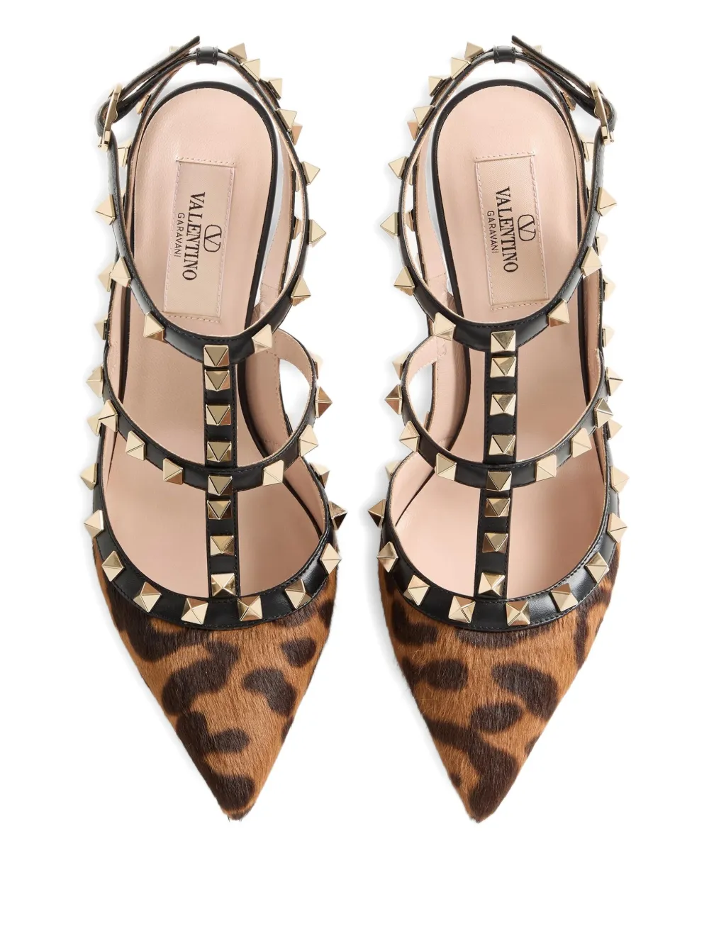 Valentino Garavani 100 mm Rockstud pumps met luipaardprint Zwart