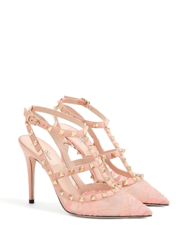 Valentino Garavani ロックスタッズ 100mm パンプス | ピンク
