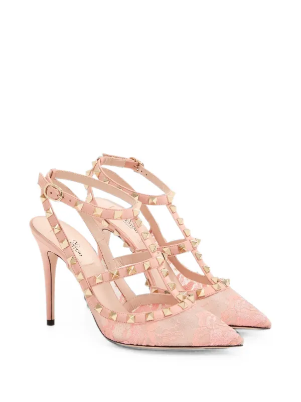 Valentino Garavani ロックスタッズ 100mm パンプス | ピンク