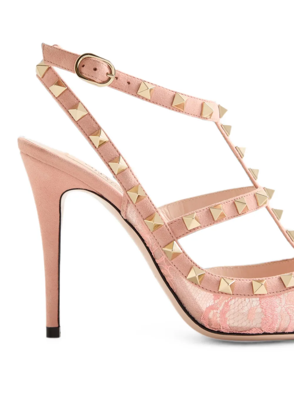 Valentino ロックスタッズ パンプス ベージュピンク ポインテッドトゥ Valentino Garavani ロックスタッズ 100mm パンプス | ピンク