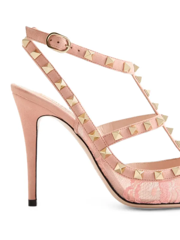 Valentino Garavani ロックスタッズ 100mm パンプス | ピンク