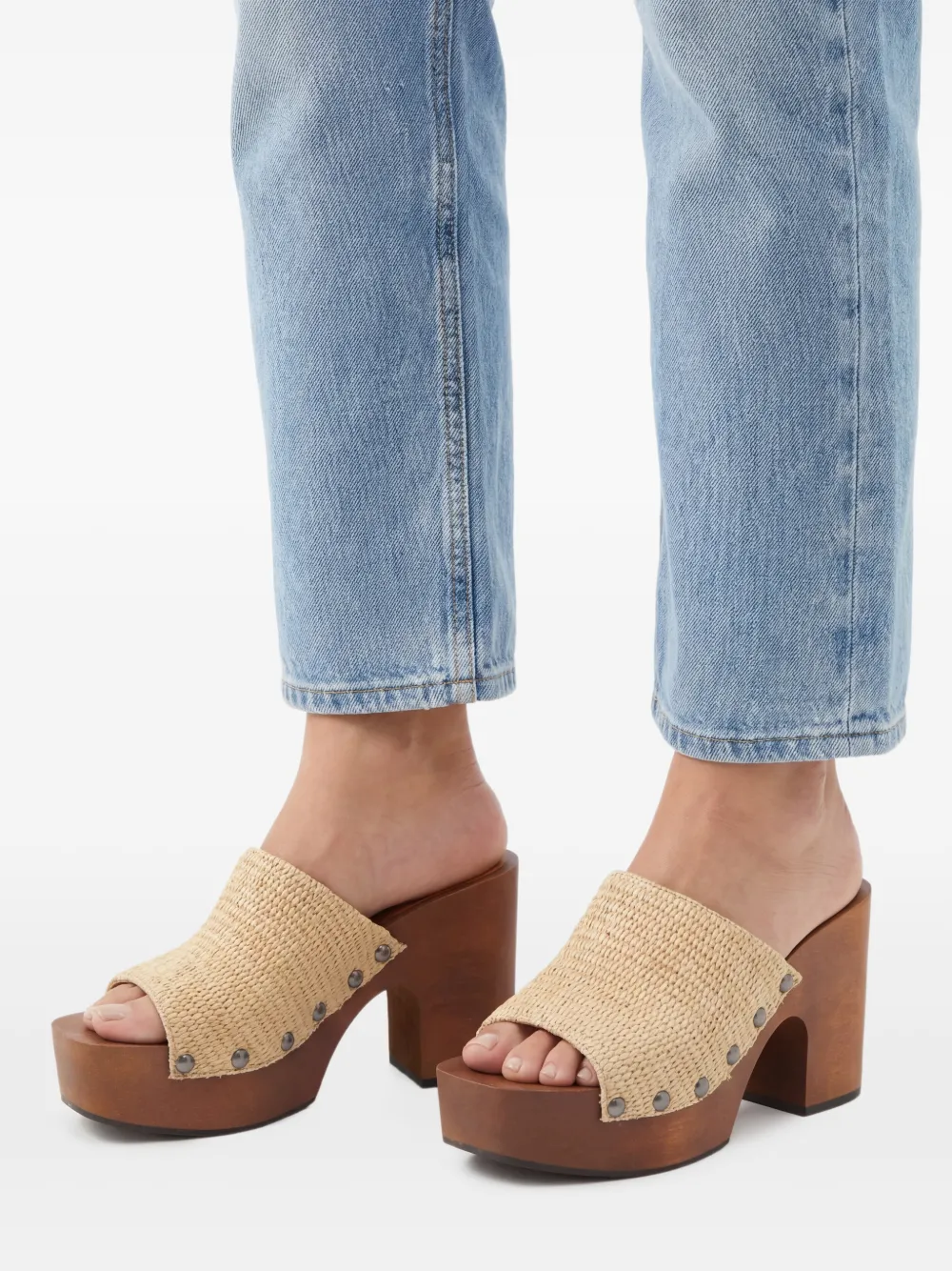 Simon Miller 110 mm sandalen met hak en studs Beige