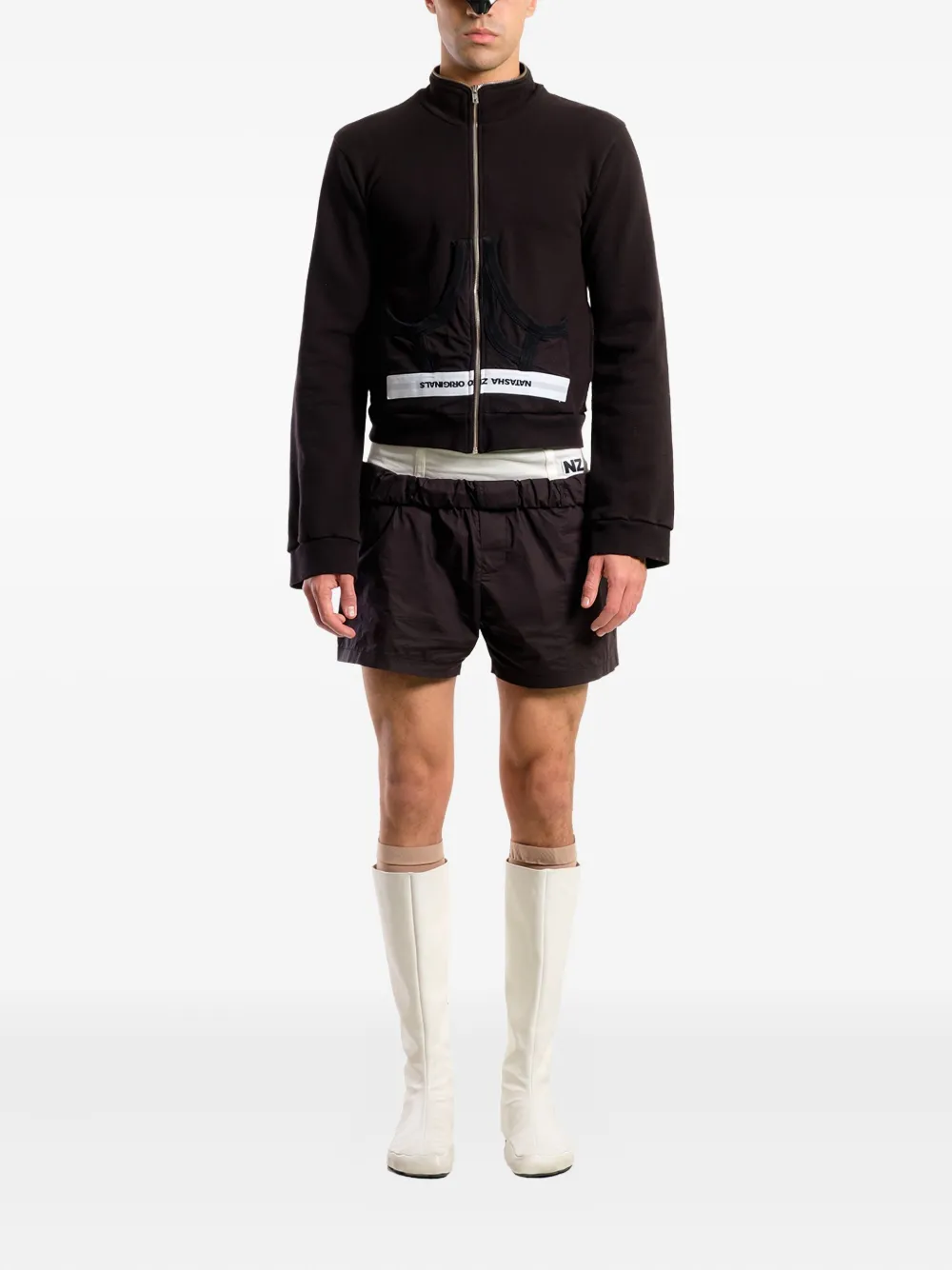 Natasha Zinko elastic-waistband logo-tag shorts | Track & Running Shorts | Image 2