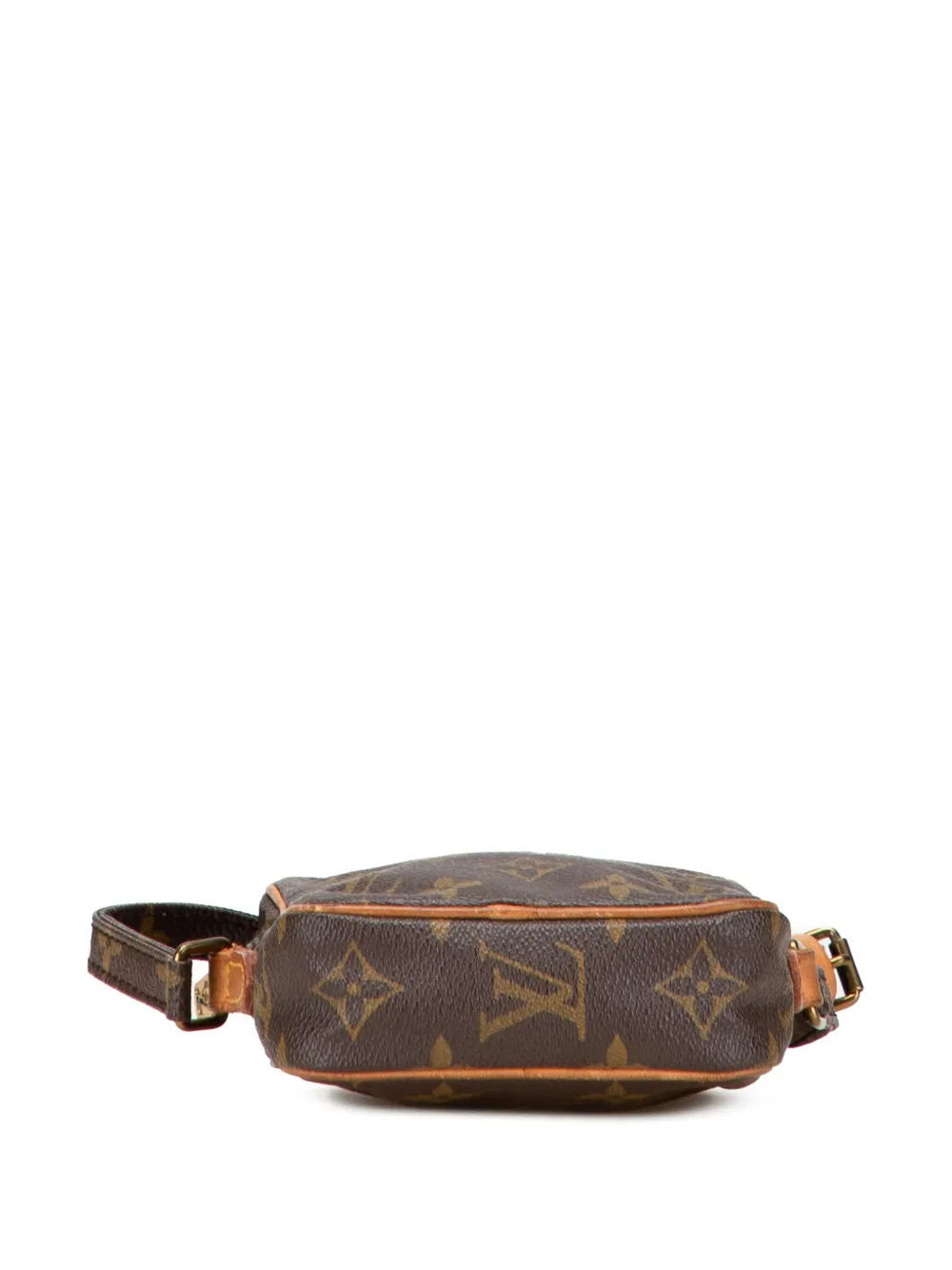 Pre-owned Louis Vuitton 1988 Monogram Mini Danube Crossbody Bag In Brown
