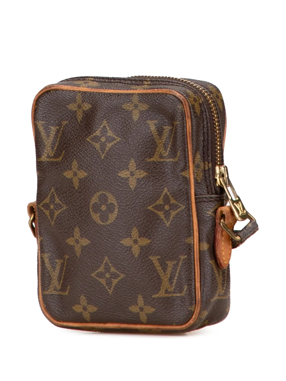 Pre-owned Louis Vuitton 1988 Monogram Mini Danube Crossbody Bag In Brown