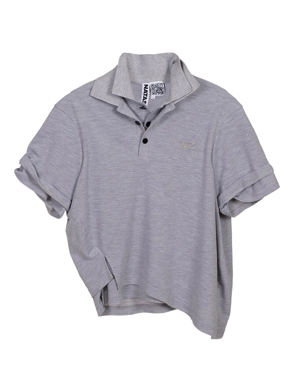 Natasha Zinko Double-layered Polo Shirt In Gray
