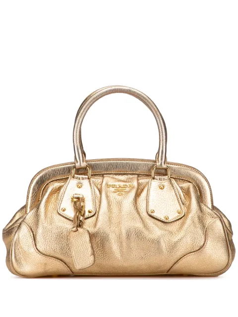 Prada Pre-Owned 2000-2013 Metallic Vitello Daino Frame handbag