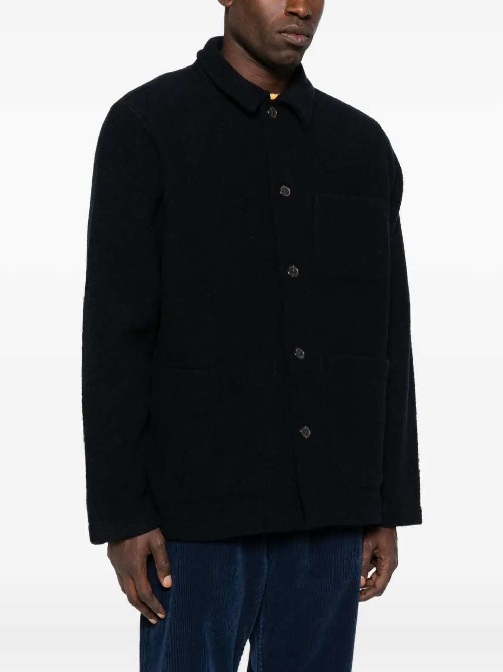 Universal Works Button-front Shirt Jacket In Black