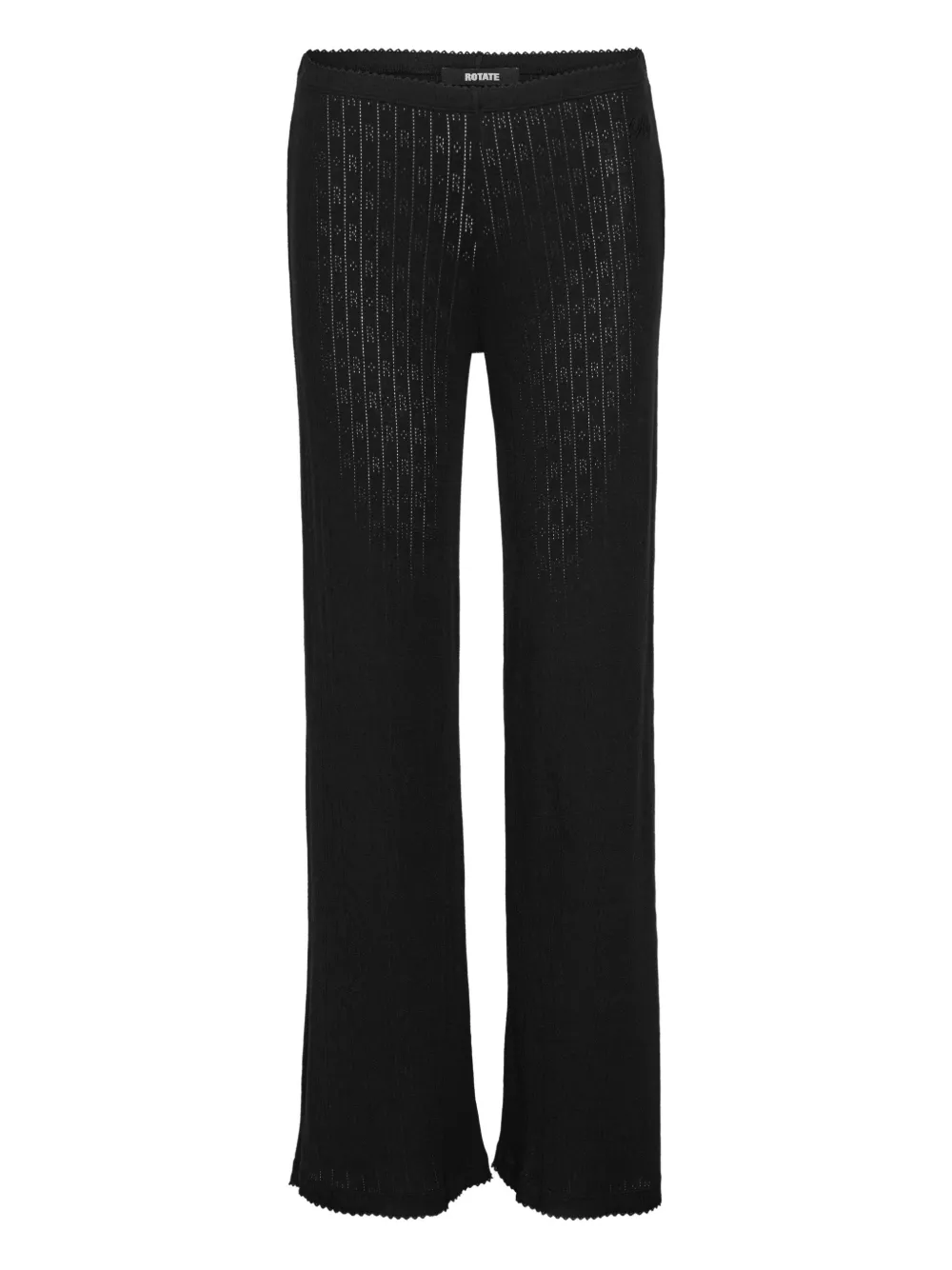 ROTATE BIRGER CHRISTENSEN Pointelle elastic-waist trousers | Black | Image 1
