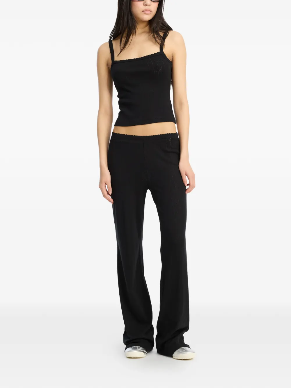 ROTATE BIRGER CHRISTENSEN Pointelle elastic-waist trousers | Straight-Leg Pants | Image 2