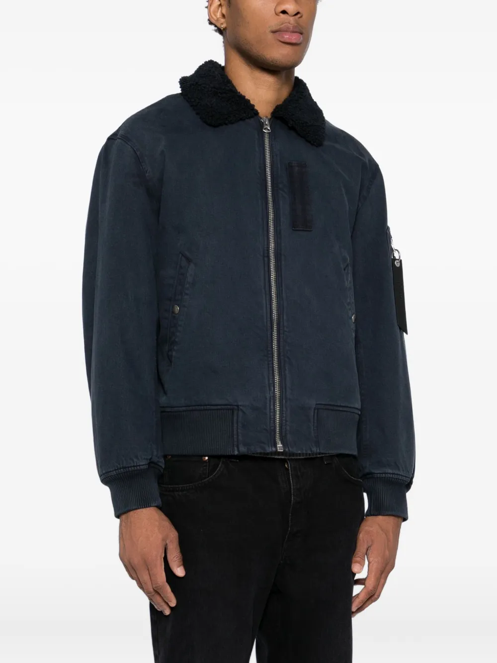 Rag & Bone Denim Bomber Jacket In Black