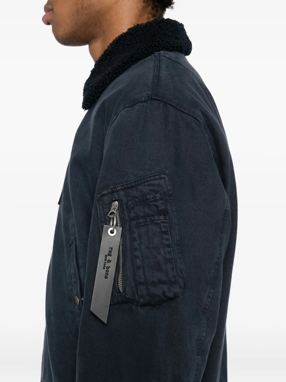 Rag & Bone Denim Bomber Jacket In Black