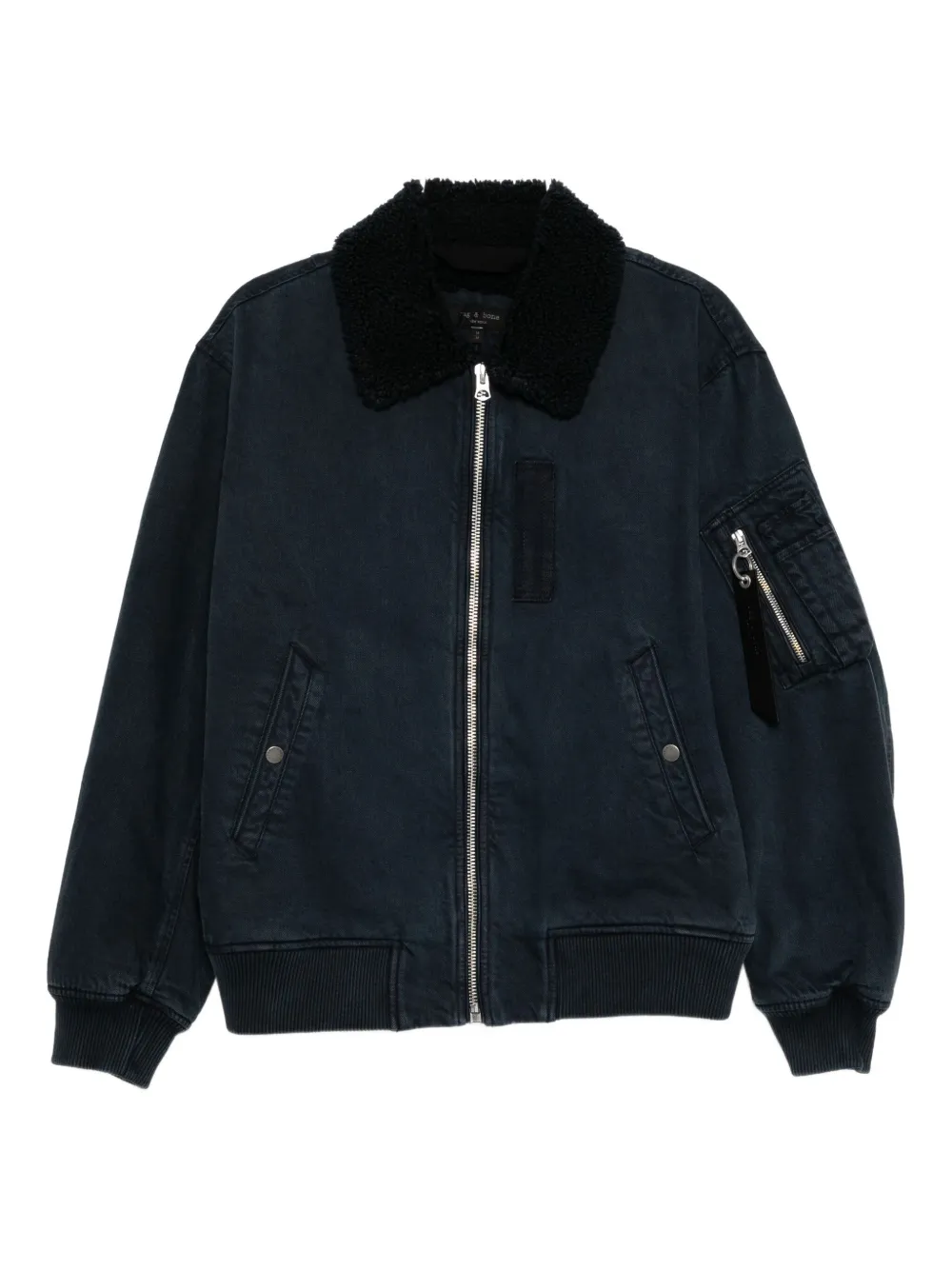 Rag & Bone Denim Bomber Jacket In Black