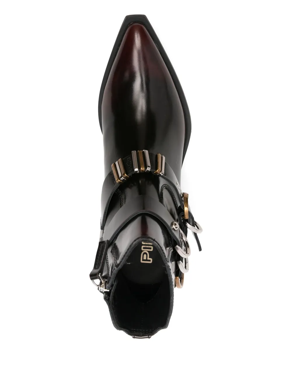 PINKO buckle-strap pointed-toe boots Rood