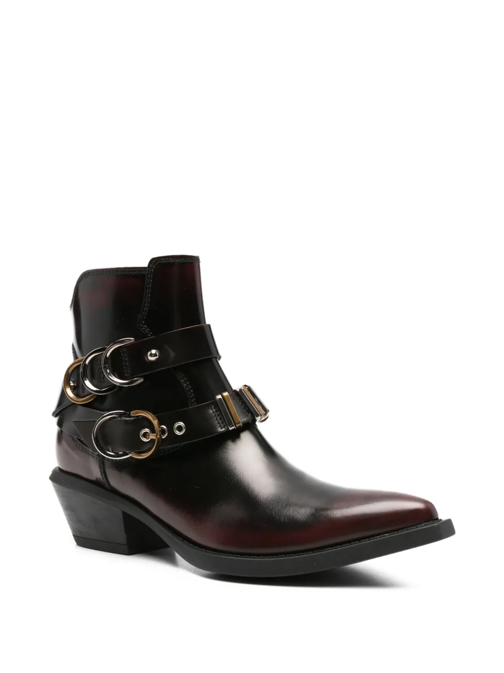 PINKO buckle-strap pointed-toe boots Rood