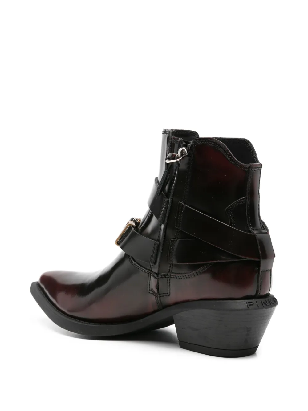 PINKO buckle-strap pointed-toe boots Rood