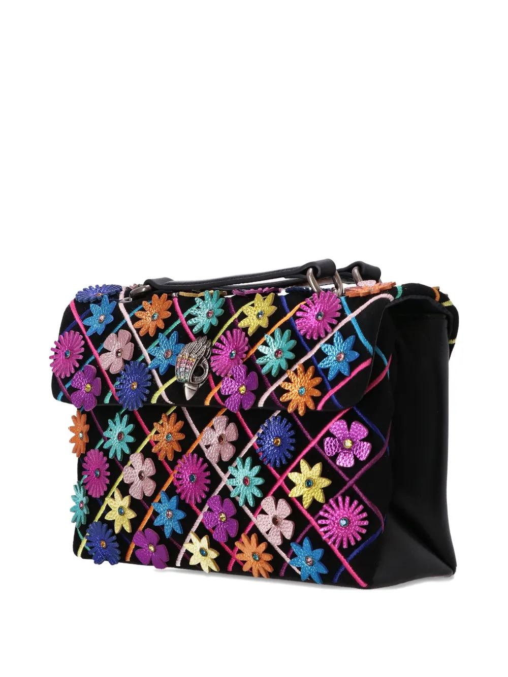 Kurt Geiger London Clutch met geborduurde bloemen Zwart