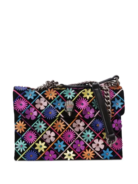 Kurt Geiger London floral-embroidered clutch bag