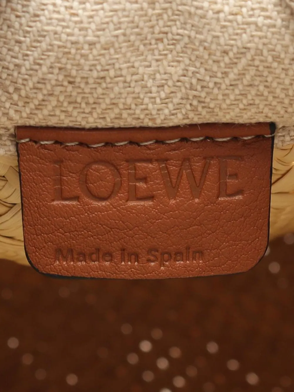 Pre-owned Loewe 2023 Anagram Raffia Square Pocket Bucket Bag In Brown