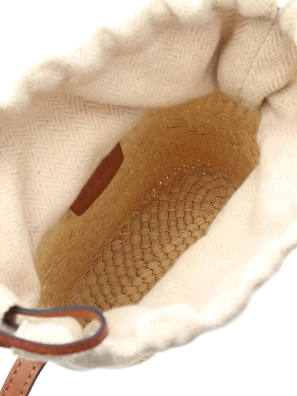 Pre-owned Loewe 2023 Anagram Raffia Square Pocket Bucket Bag In Brown