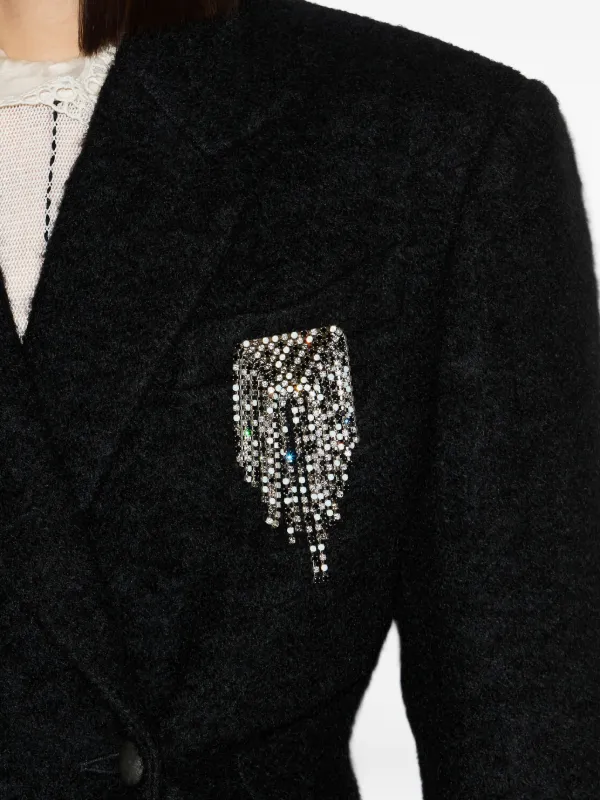 Mini Moon stud-embellished leather crossbody bag