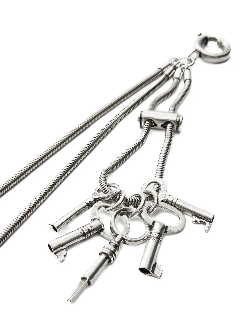 Isabel Marant Cassy Double-ring Key Chain In Silver