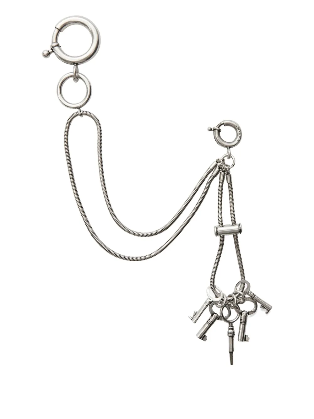 Isabel Marant Cassy Double-ring Key Chain In Silver
