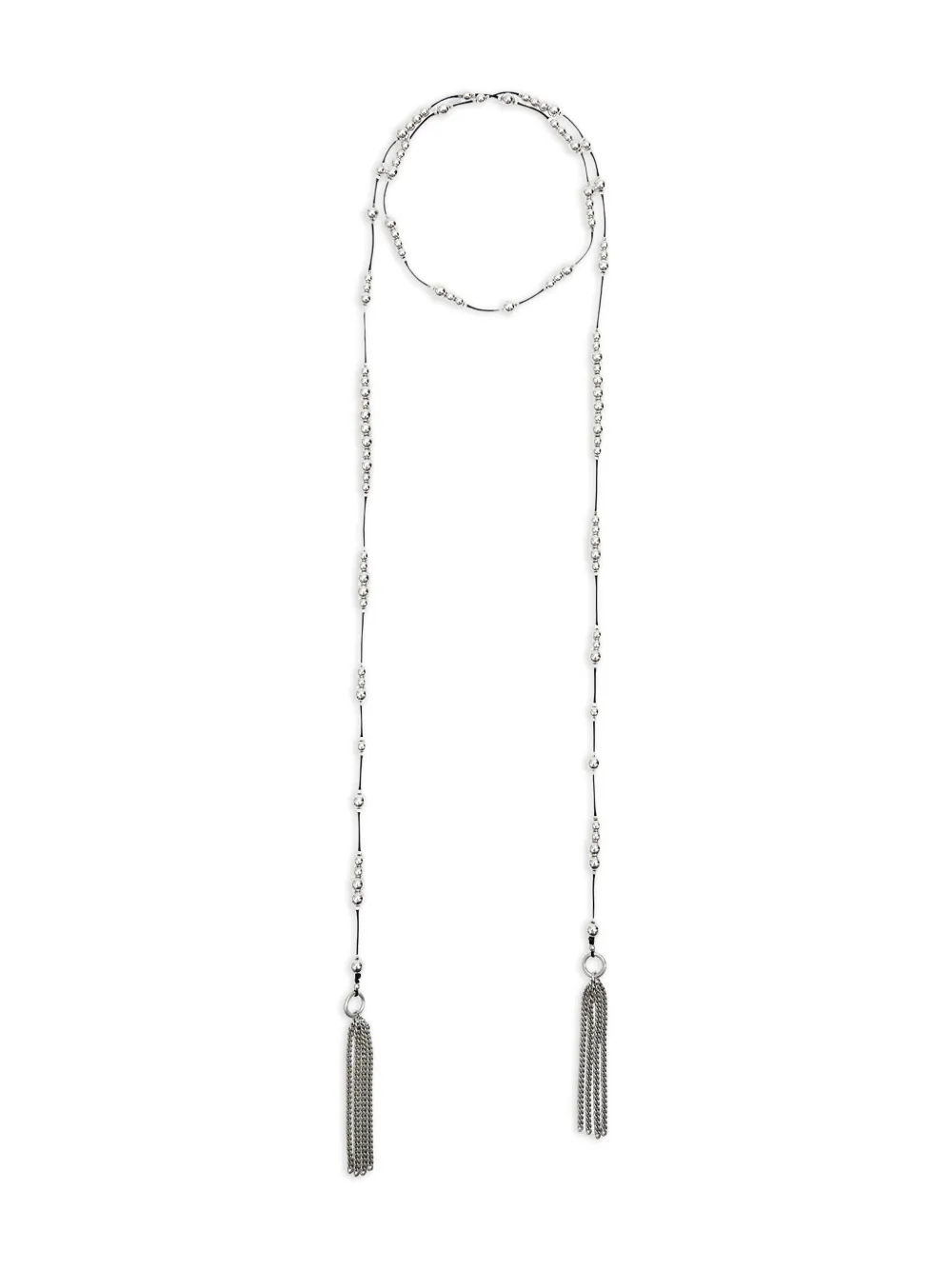 MARANT Bob ビーズ タッセル スカーフ - シルバートーン MARANT Bob ビーズ タッセル スカーフ - シルバートーン
