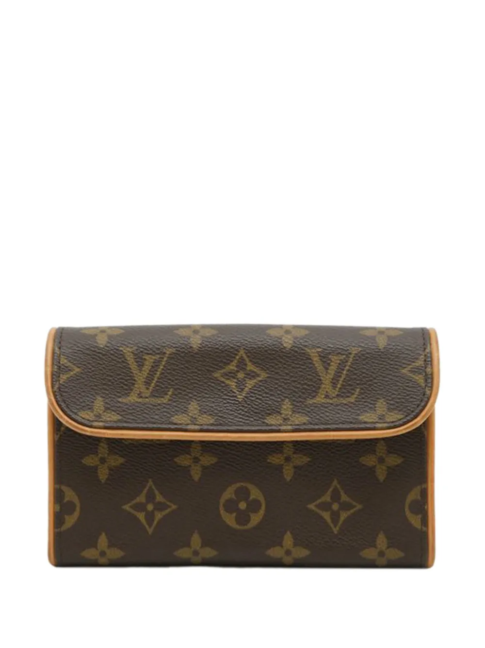Pre-owned Louis Vuitton 2003 Monogram Pochette Florentine Belt Bag In Brown