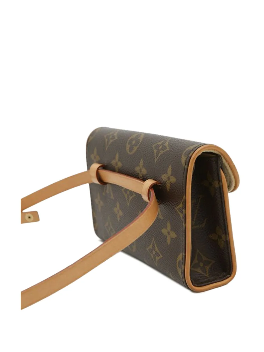 Pre-owned Louis Vuitton 2003 Monogram Pochette Florentine Belt Bag In Brown