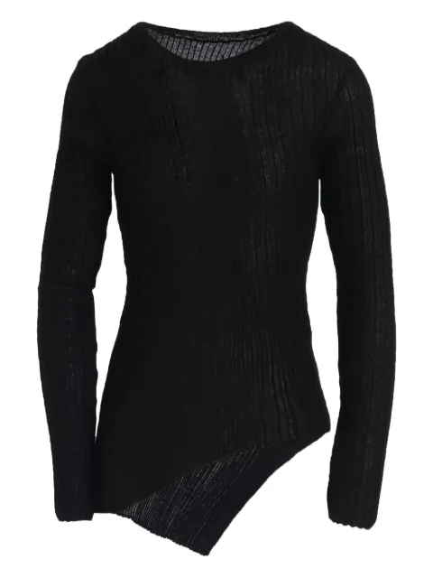 Y's diagonal ribbed t-shirt