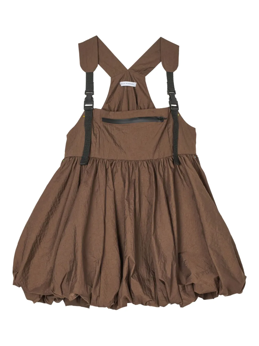 Cecilie Bahnsen Balloon Peplum Top In Brown