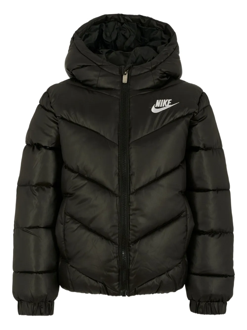 Nike Kids hooded chevron-quilted puffer jacket | Black | Image 1