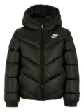 Nike Kids hooded chevron-quilted puffer jacket - Black