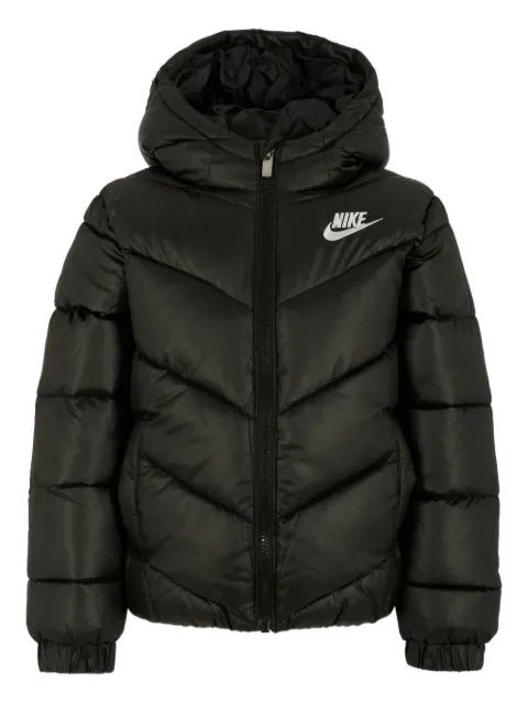 Nike Kids hooded chevron-quilted puffer jacket