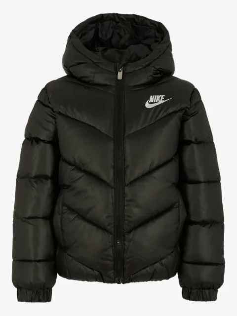 Nike Kids hooded chevron-quilted puffer jacket
