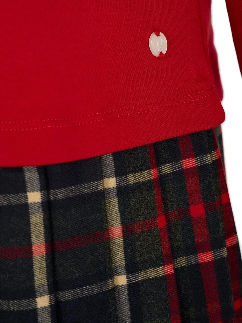 Patachou Dog-motif Pleated Dress In Red