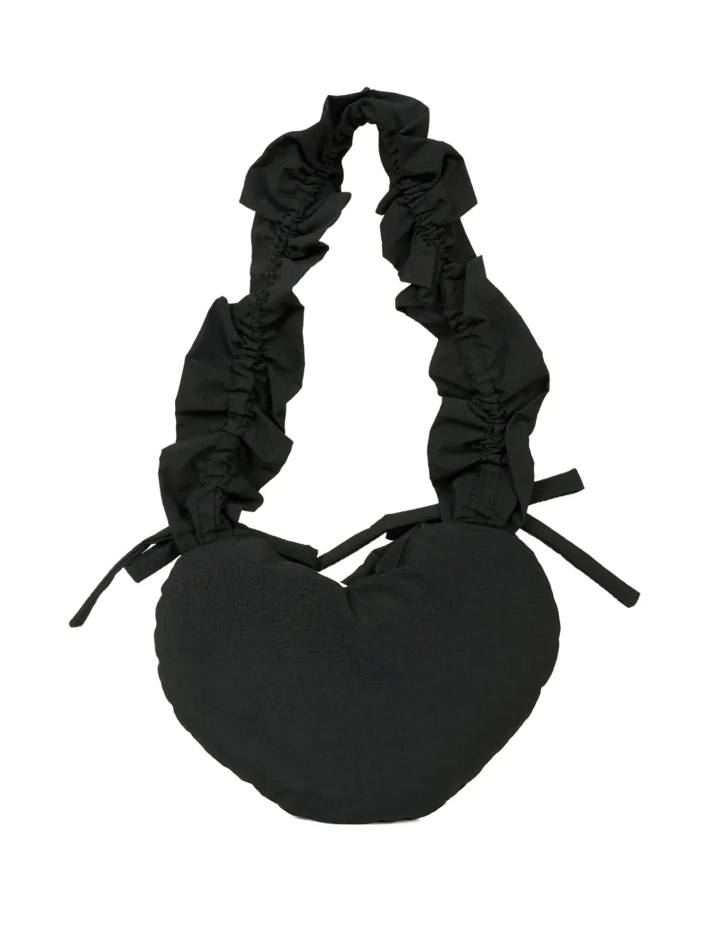 Simonetta Heart-shaped Ruffled Bag In Black
