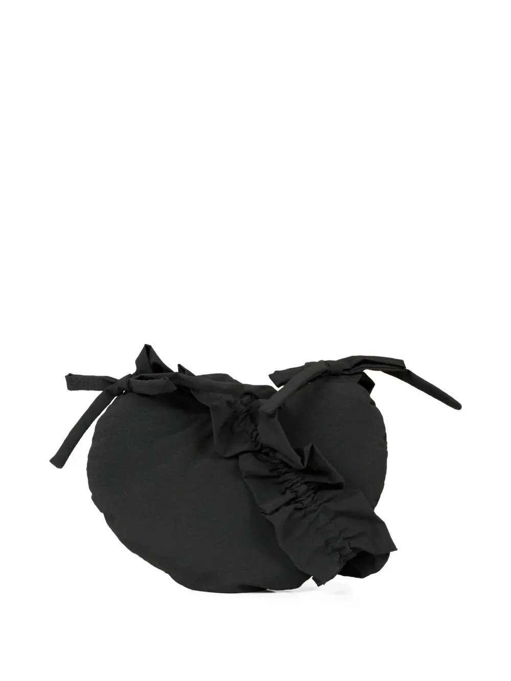 Simonetta Heart-shaped Ruffled Bag In Black