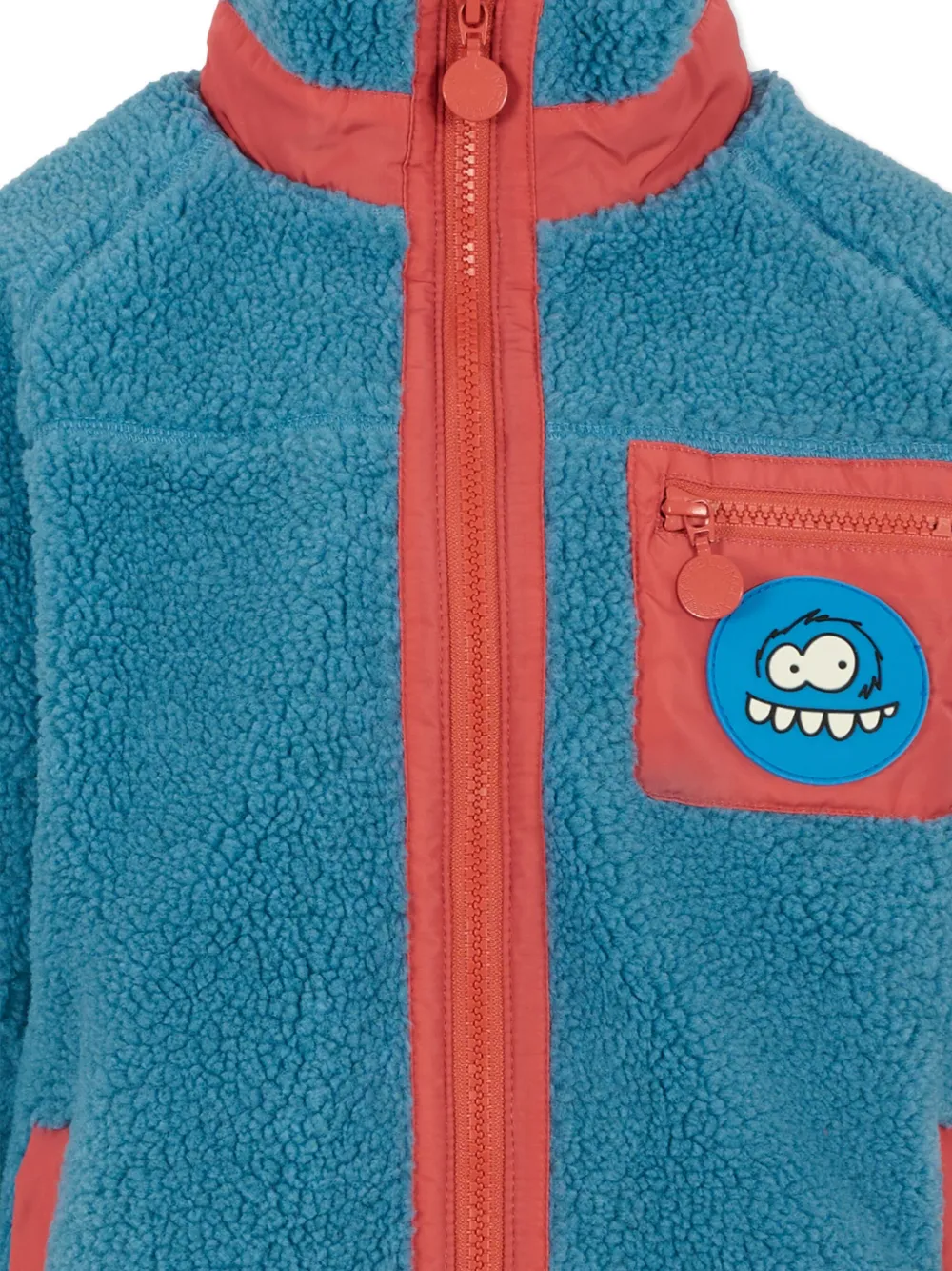 Stella Mccartney Fleece Patch-pocket Jacket In Blue